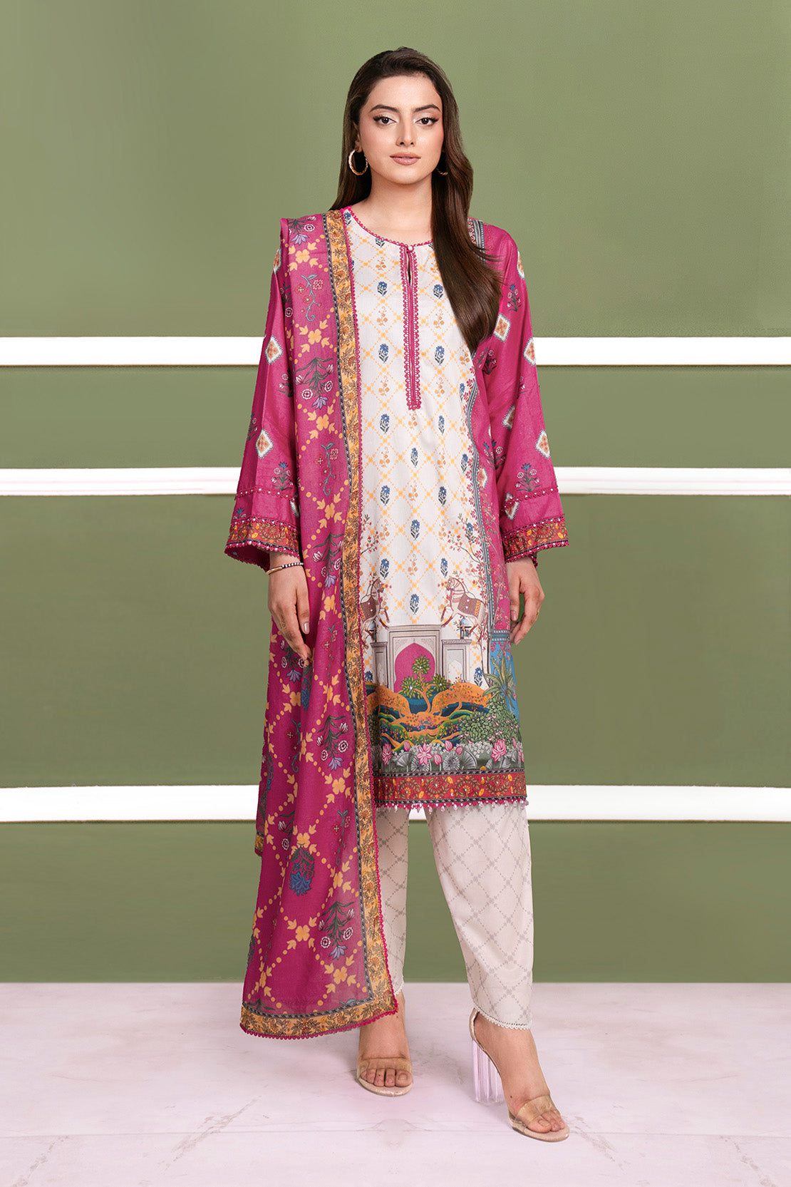 Printed - 3 Pc Cambric Suit