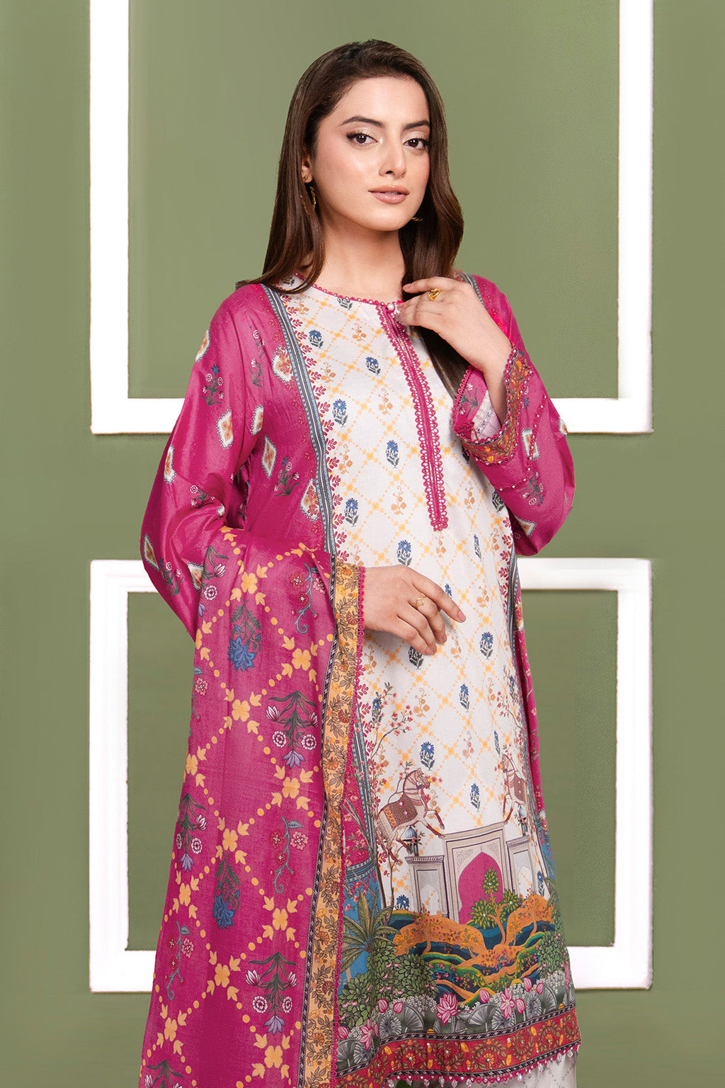 Printed - 3 Pc Cambric Suit