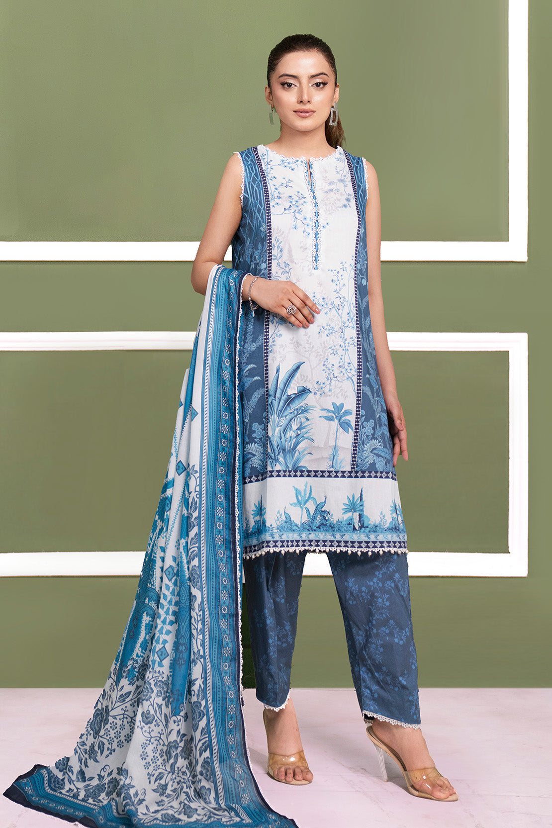 Printed - 3 Pc Cambric Suit