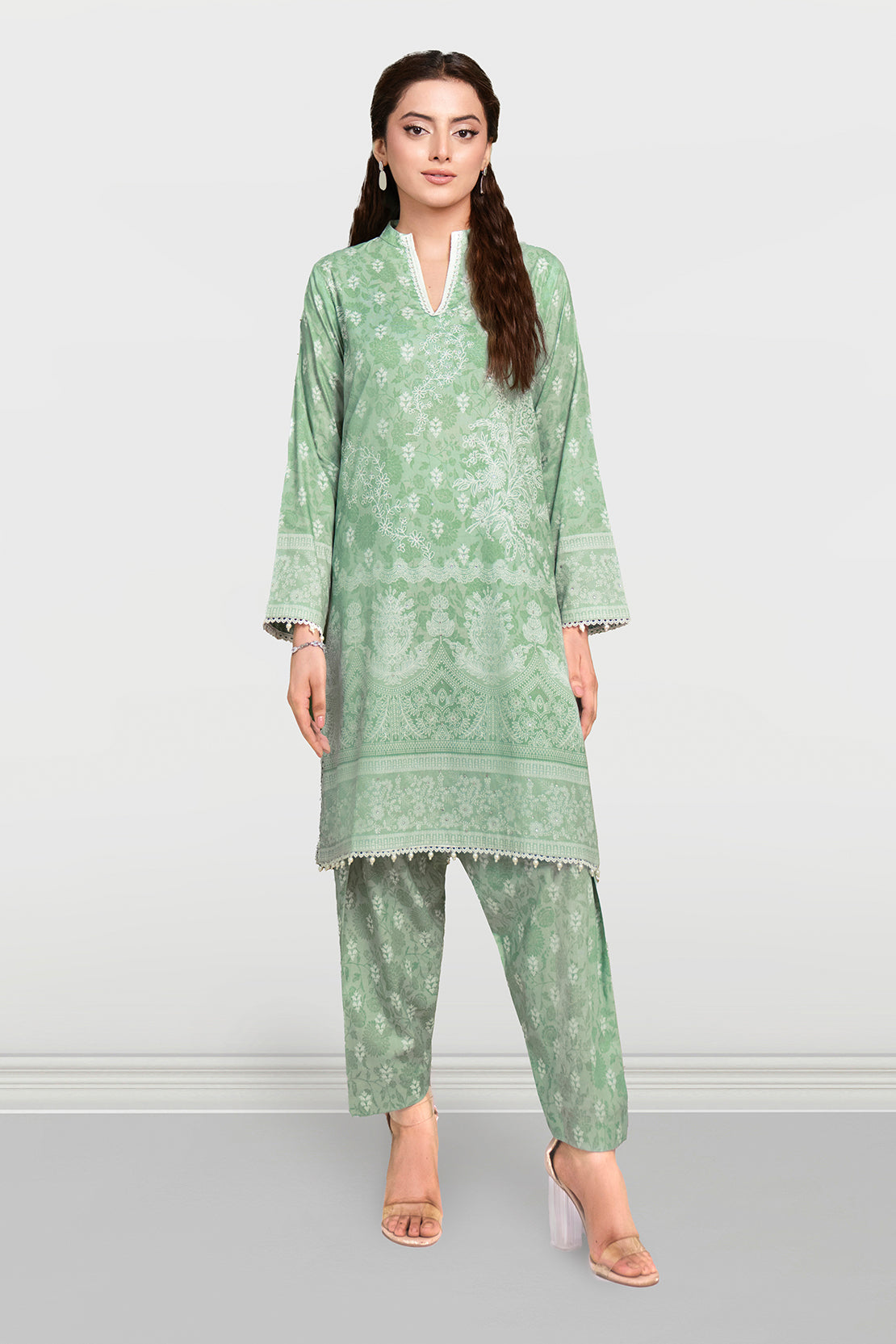 Printed - 2 Pc Cotton Viscose Suit