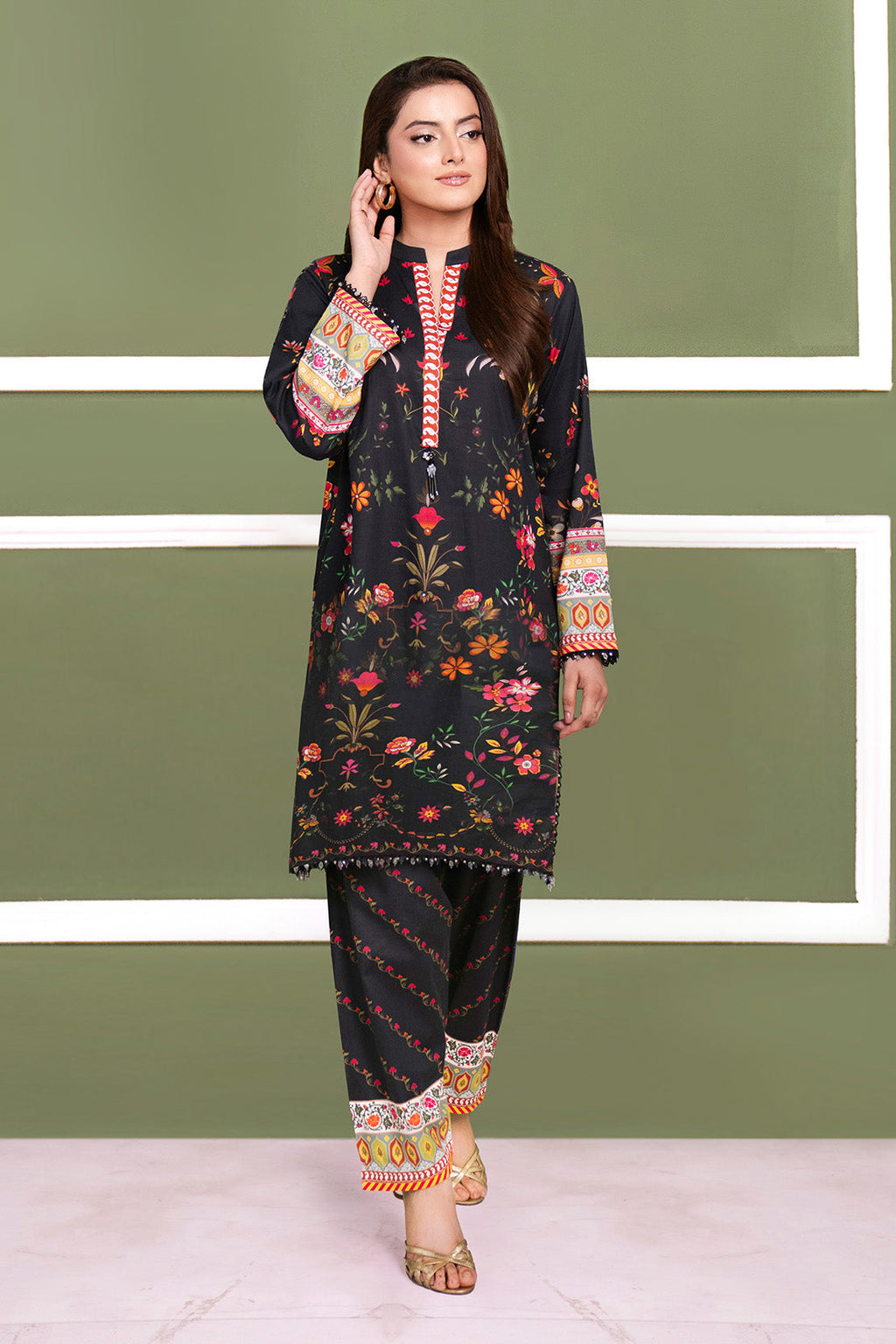 Printed - 2 Pc Cotton Viscose Suit