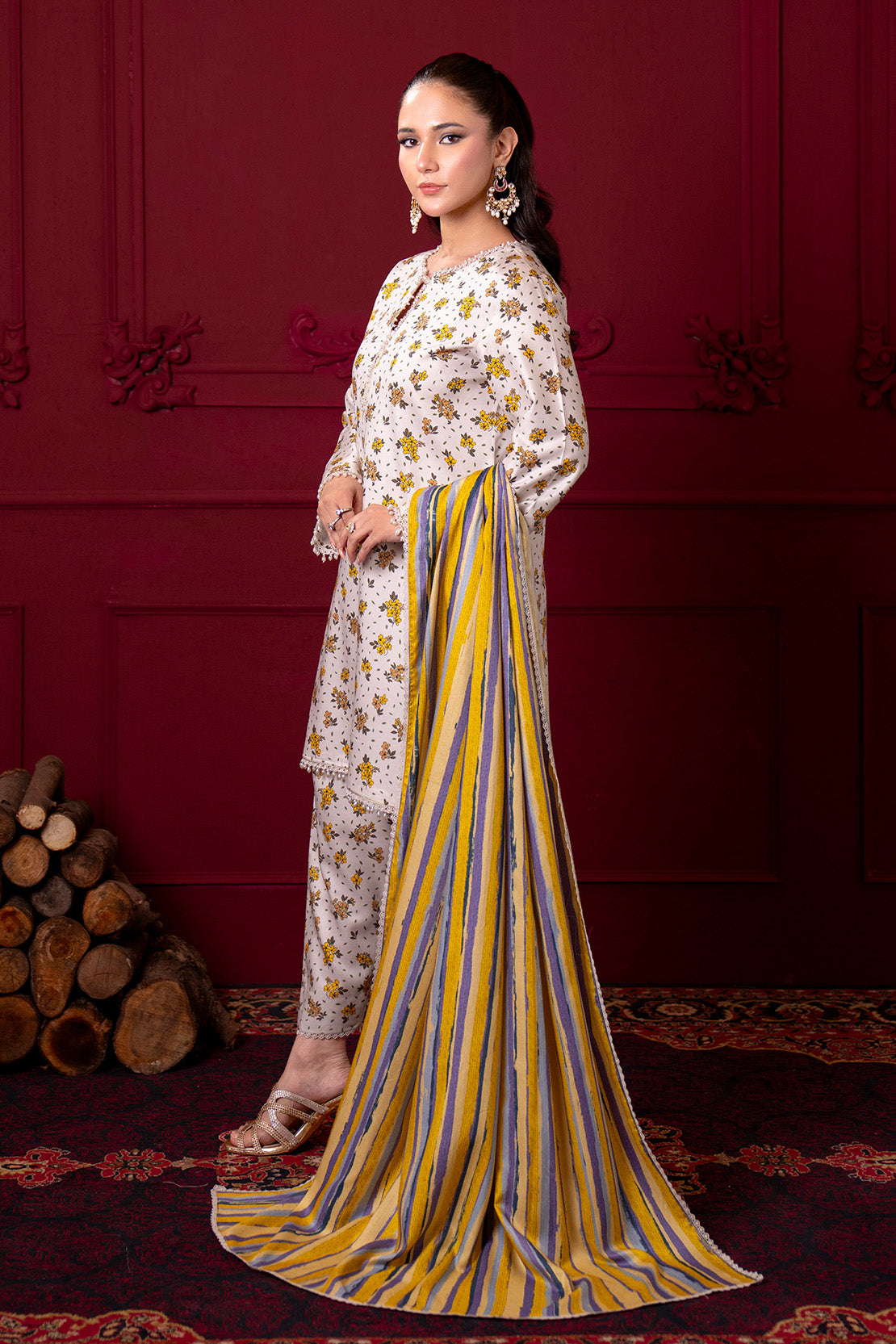 Printed - 3 Pc Linen Suit