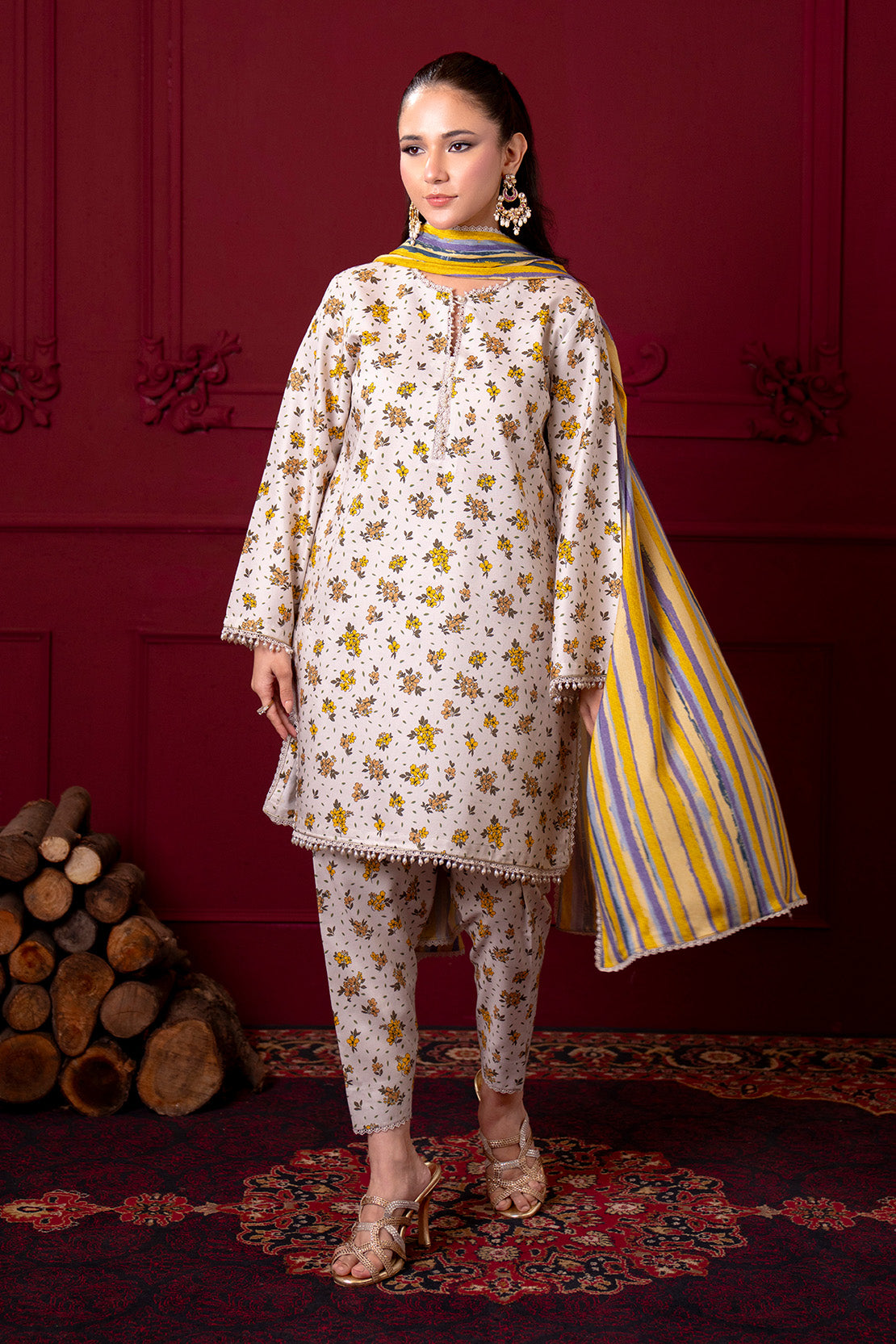 Printed - 3 Pc Linen Suit
