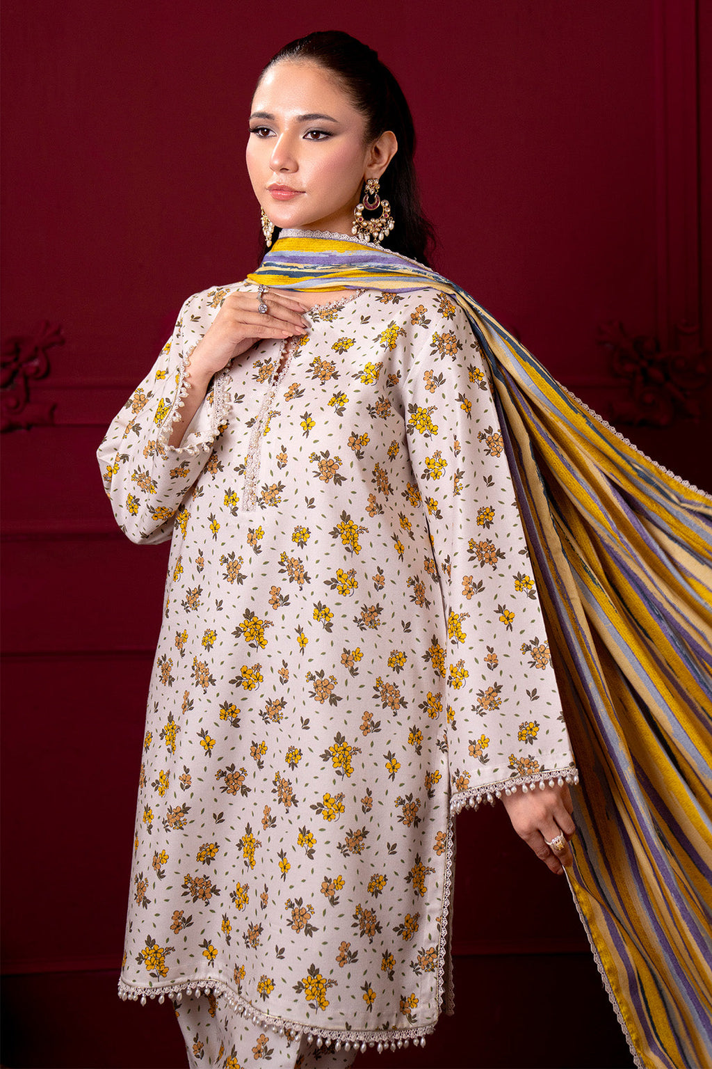 Printed - 3 Pc Linen Suit