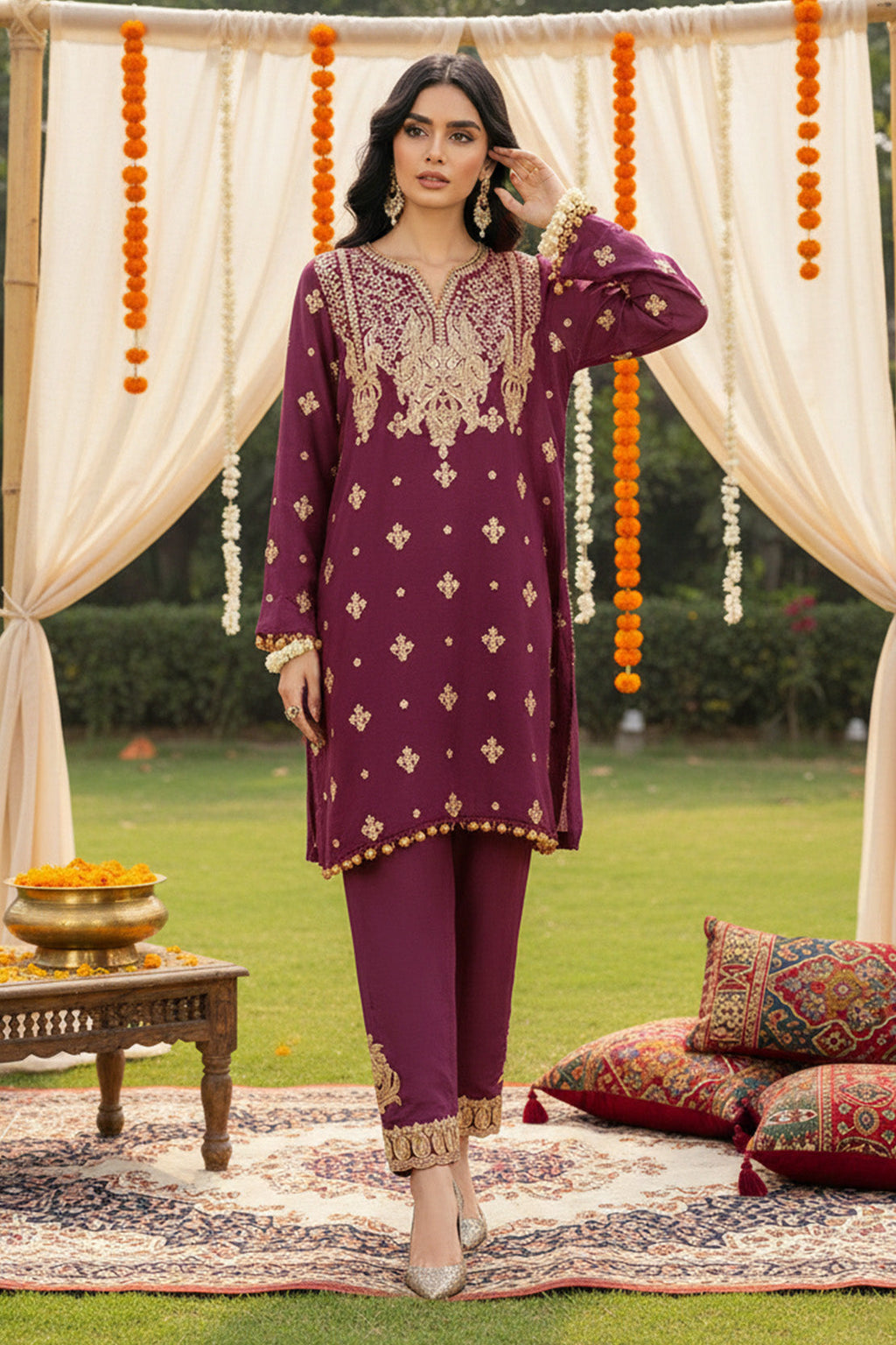 2PC Wedding Unstitched (Raw Silk)