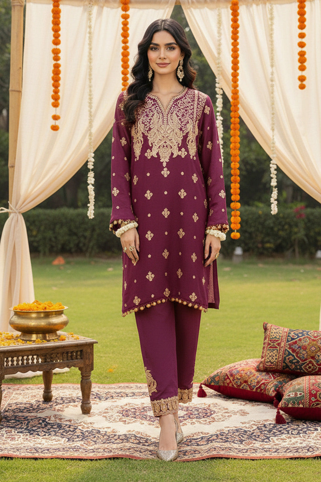 2PC Wedding Unstitched (Raw Silk)