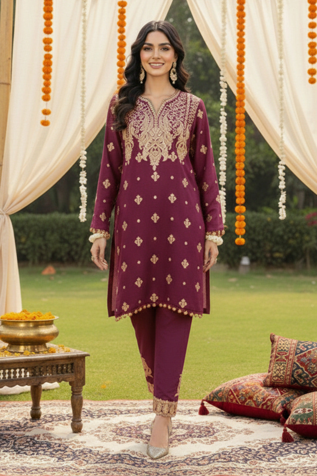 2PC Wedding Unstitched (Raw Silk)