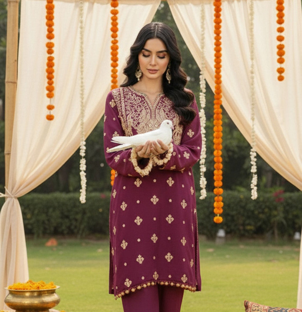 2PC Wedding Unstitched (Raw Silk)