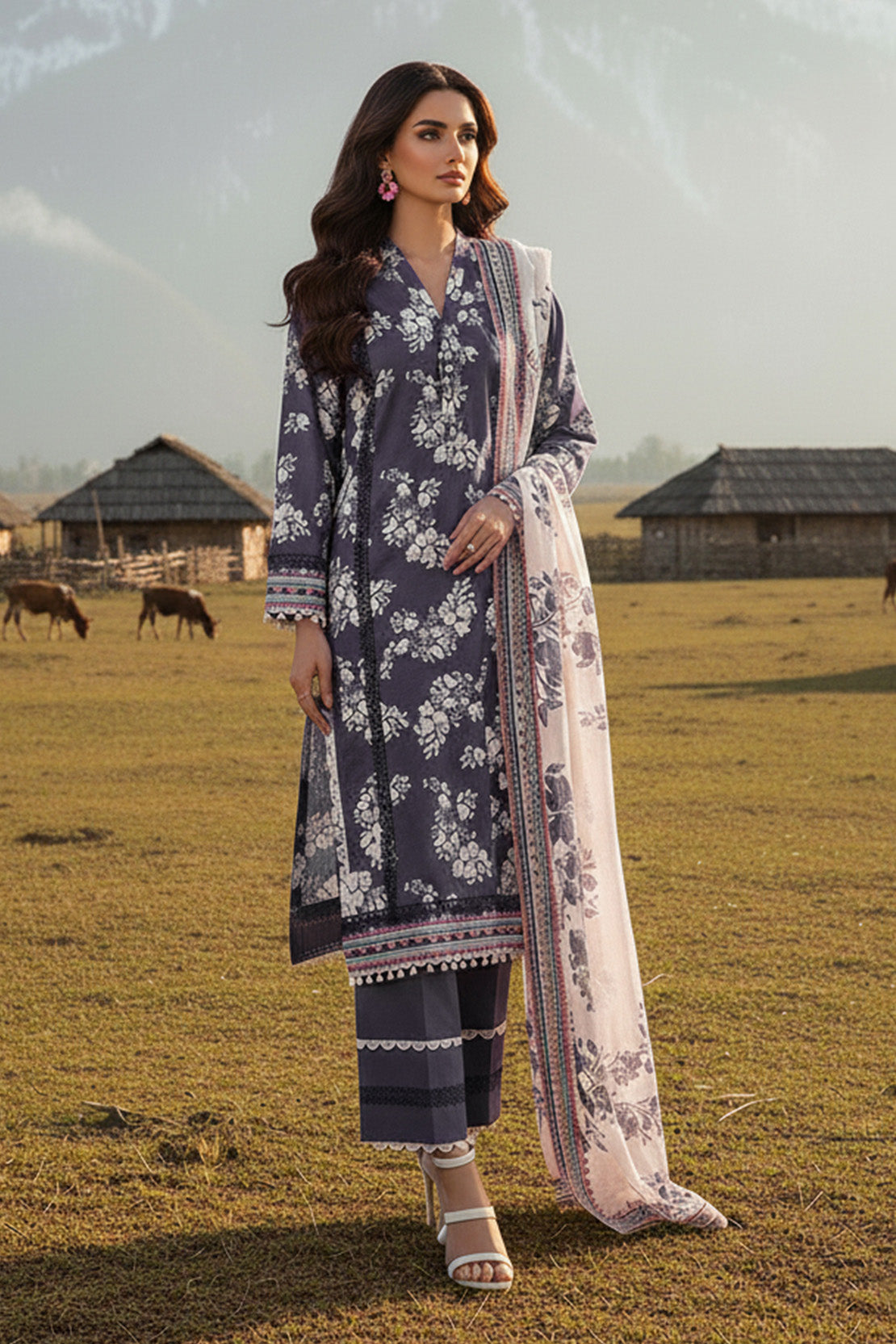 Printed - 2 Pc Karandi Suit