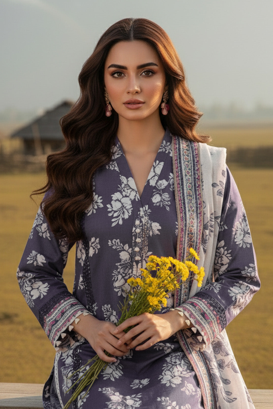 Printed - 2 Pc Karandi Suit