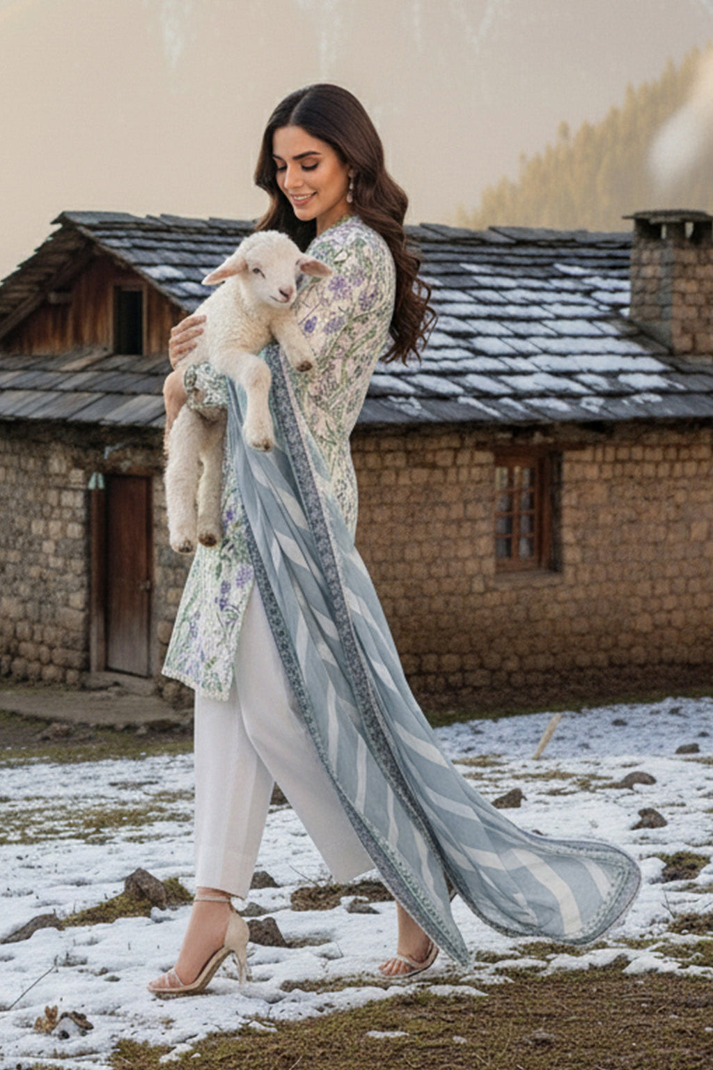 Printed - 2 Pc Karandi Suit