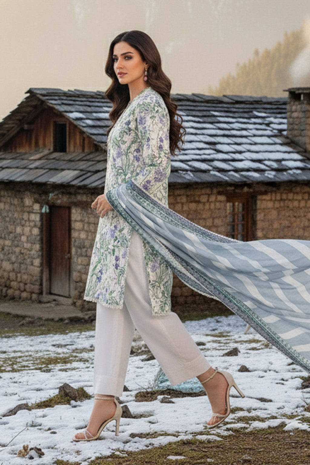 Printed - 2 Pc Karandi Suit