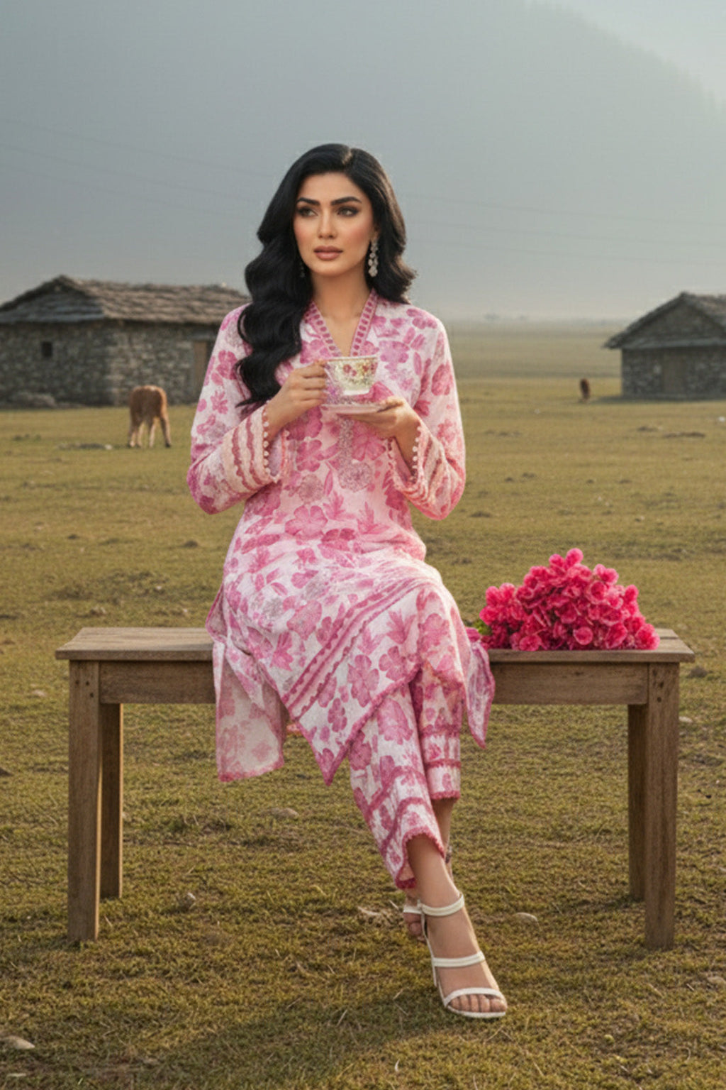 Printed - 2 Pc Karandi Suit