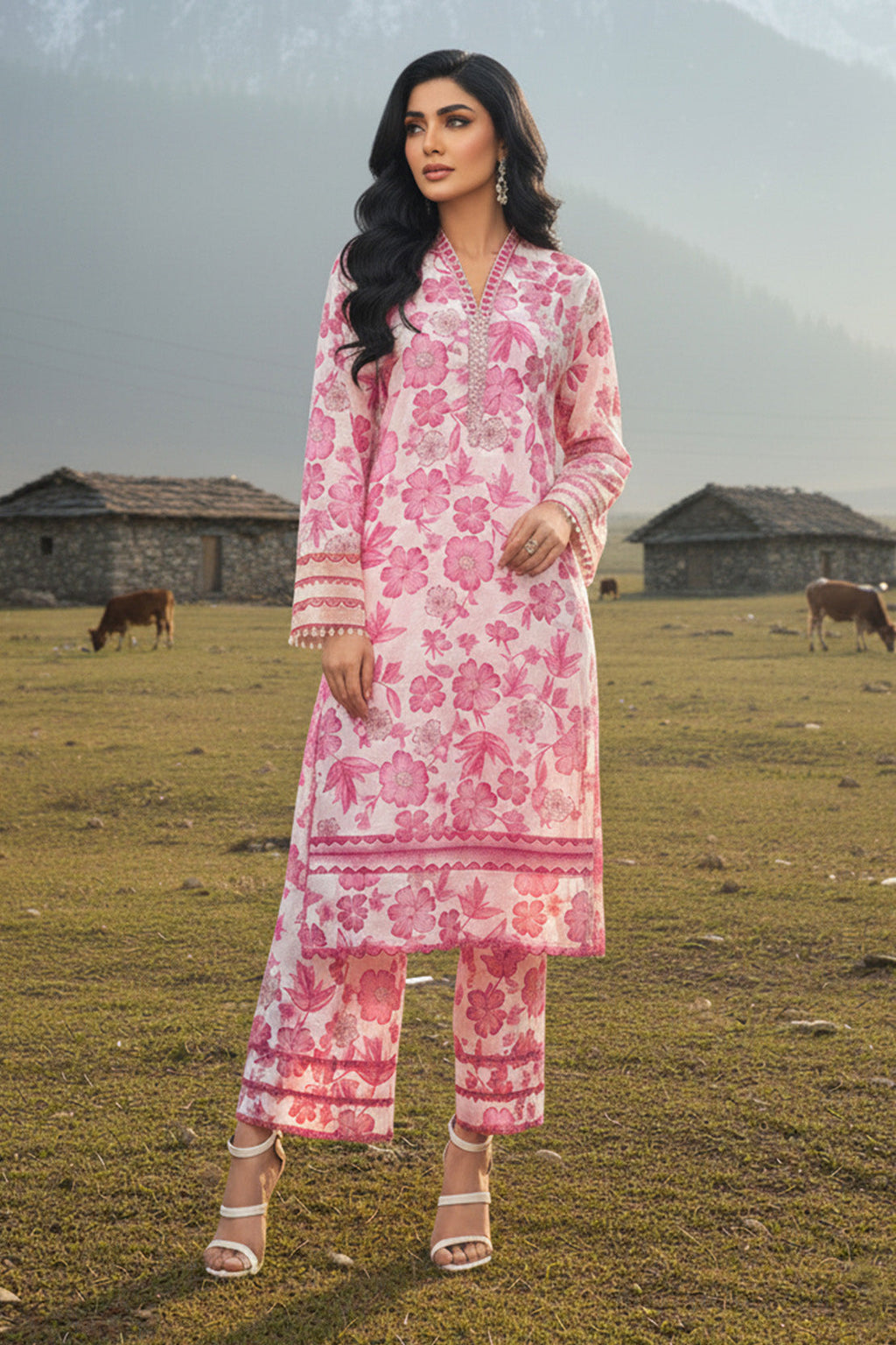 Printed - 2 Pc Karandi Suit