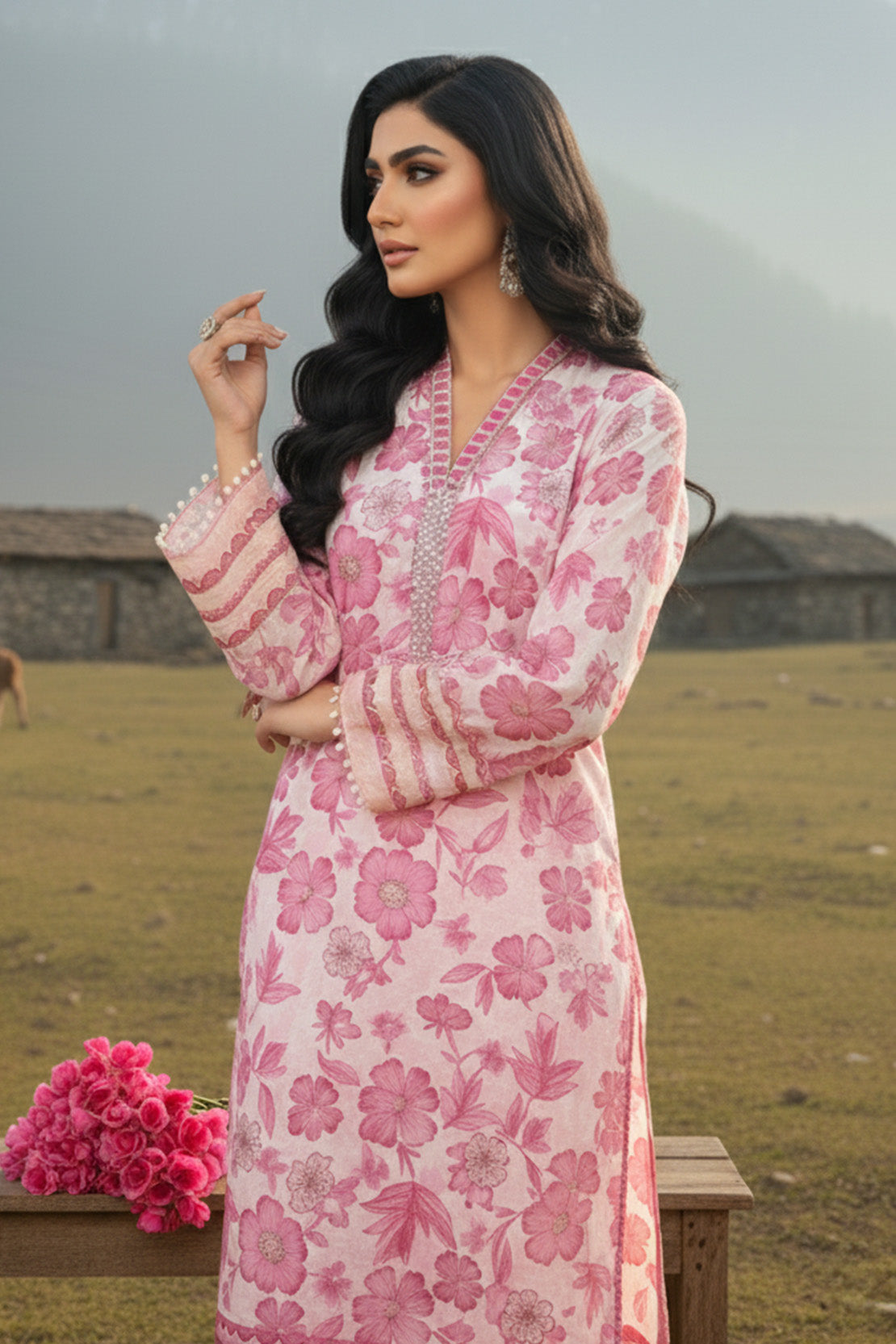 Printed - 2 Pc Karandi Suit