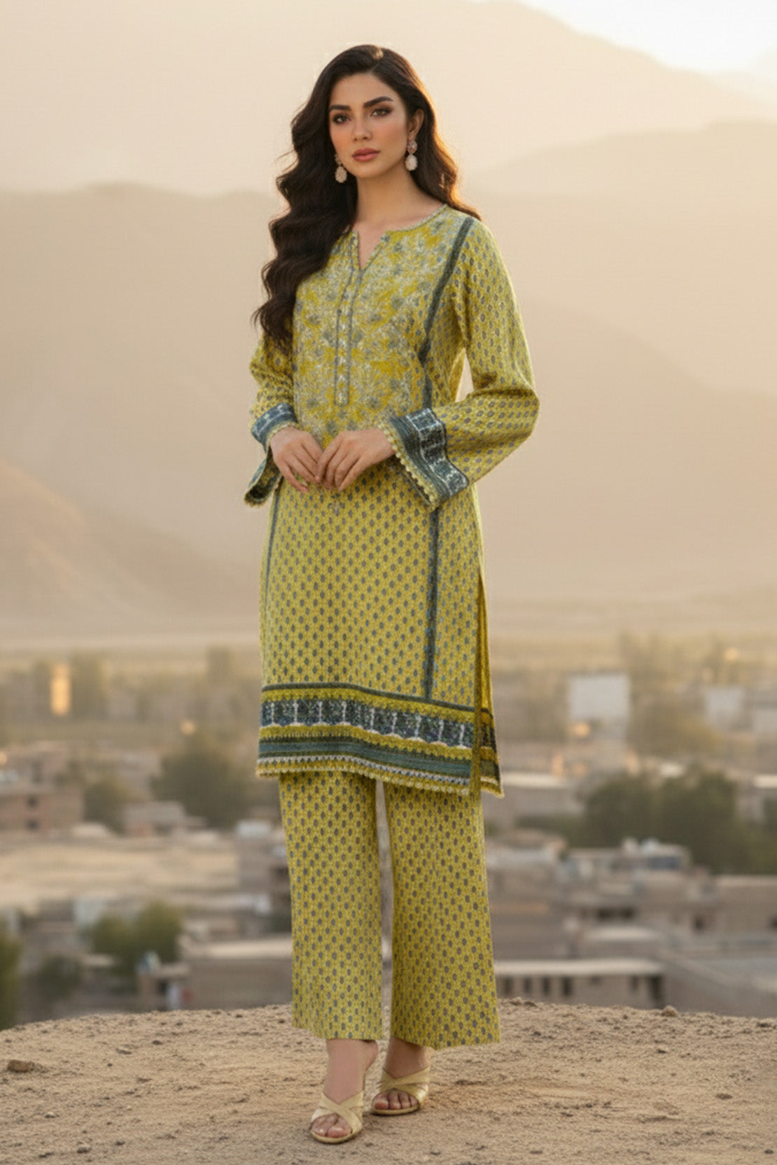 Printed - 2 Pc Karandi Suit