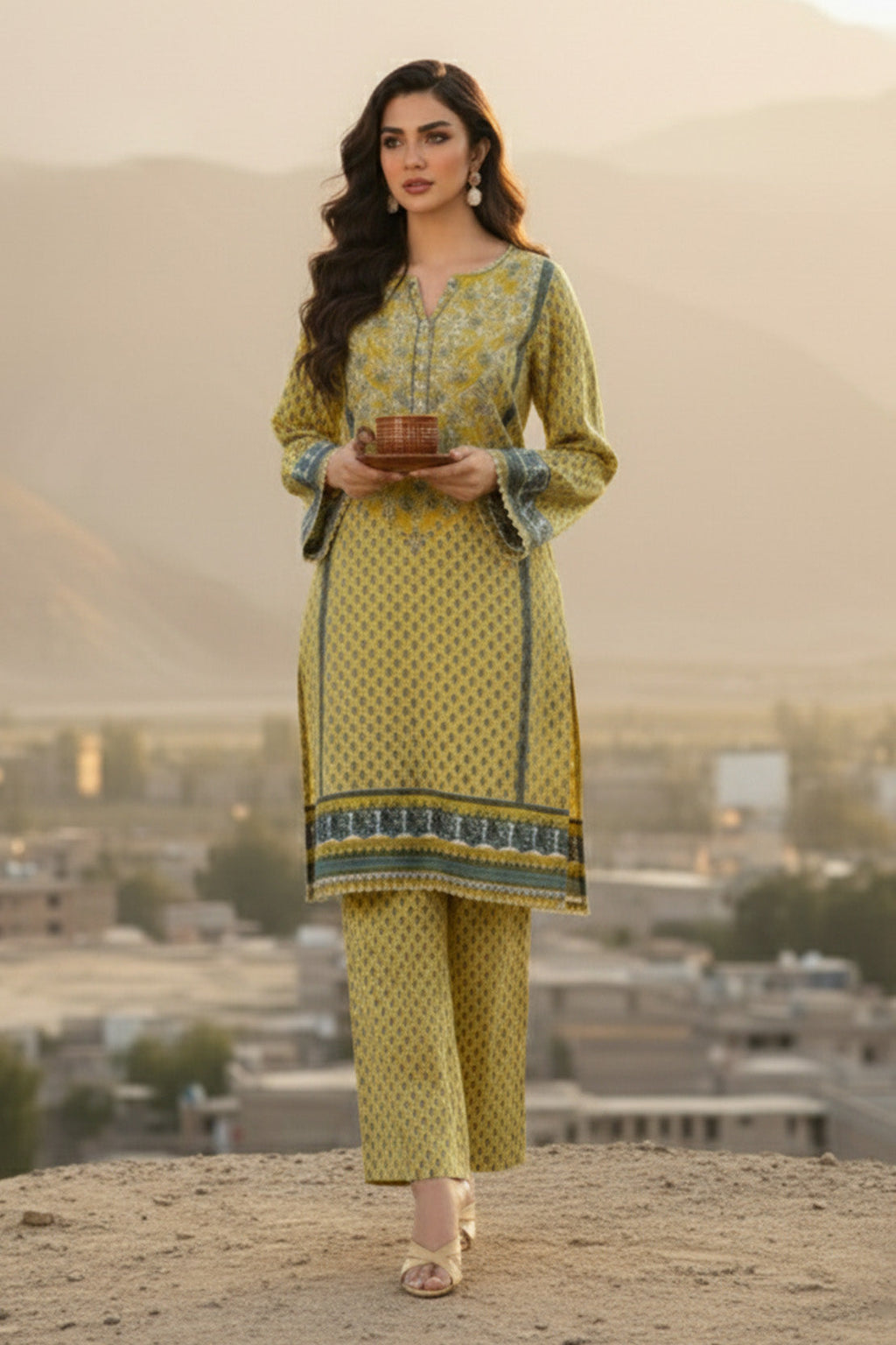 Printed - 2 Pc Karandi Suit