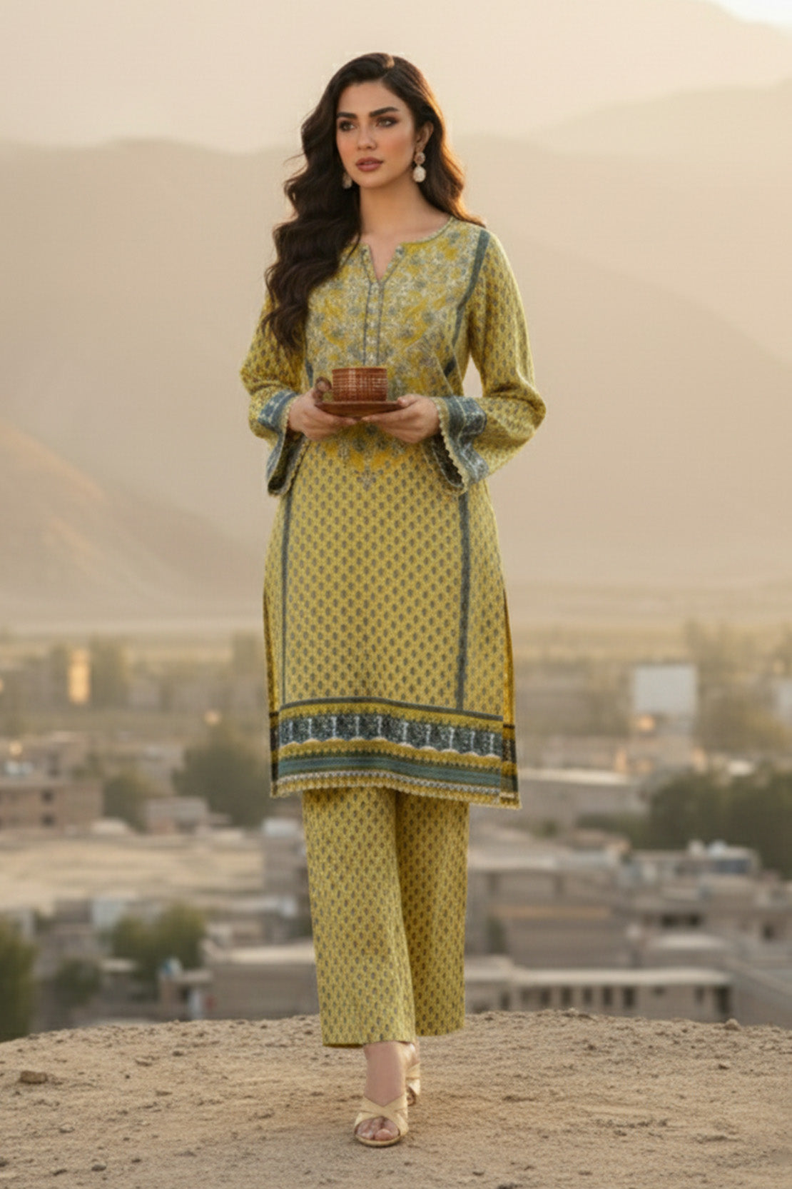 Printed - 2 Pc Karandi Suit