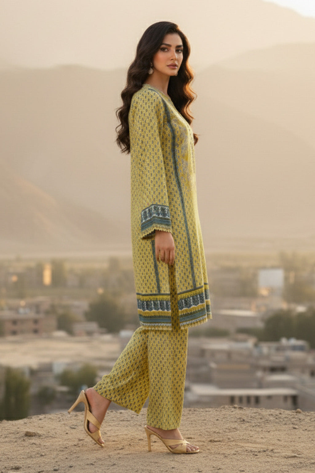 Printed - 2 Pc Karandi Suit