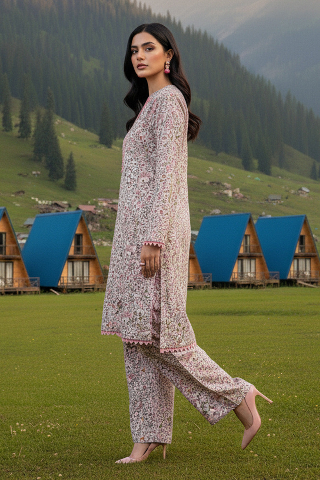 Printed - 2 Pc Karandi Suit