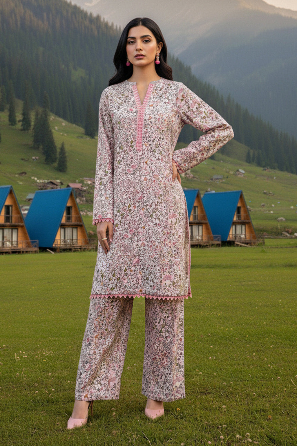 Printed - 2 Pc Karandi Suit
