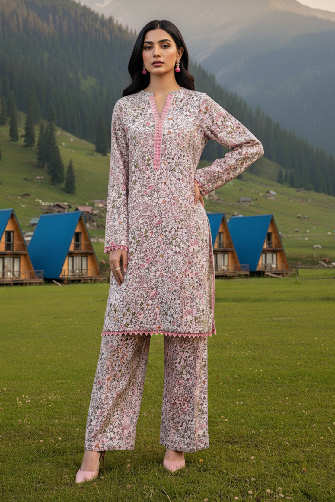 Printed - 2 Pc Karandi Suit