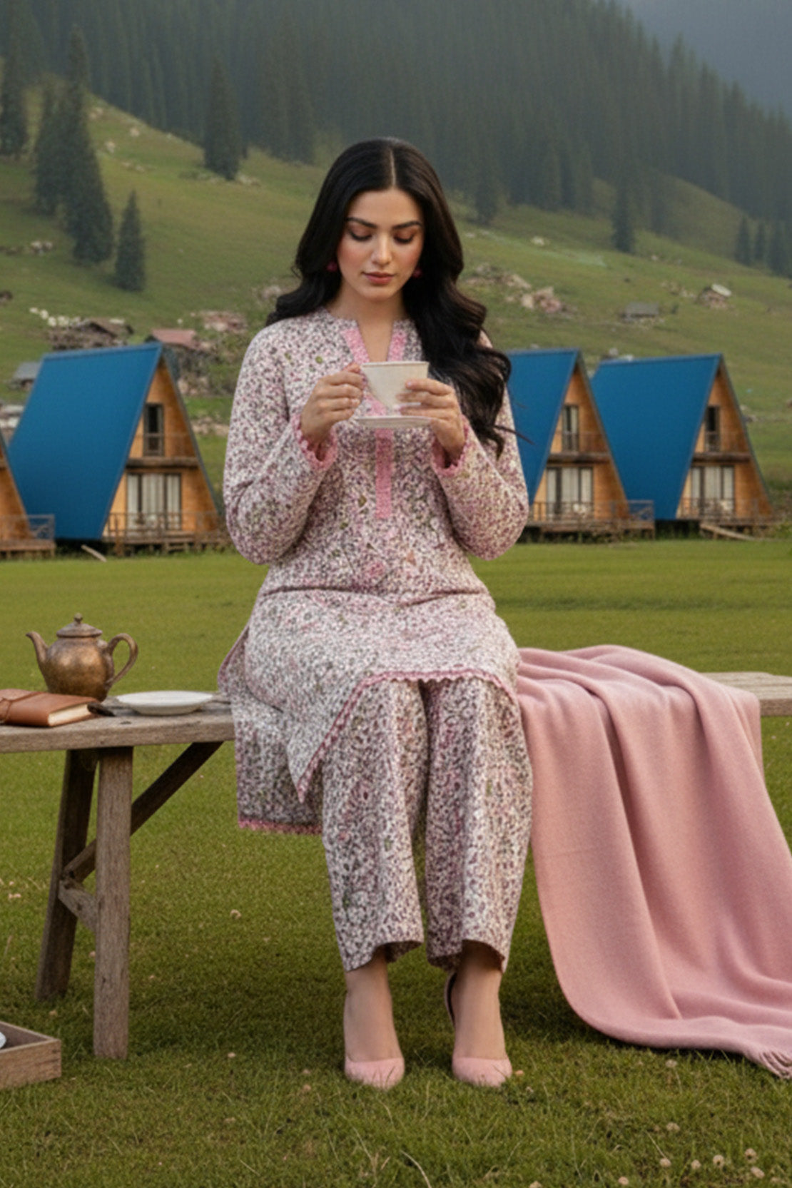 Printed - 2 Pc Karandi Suit