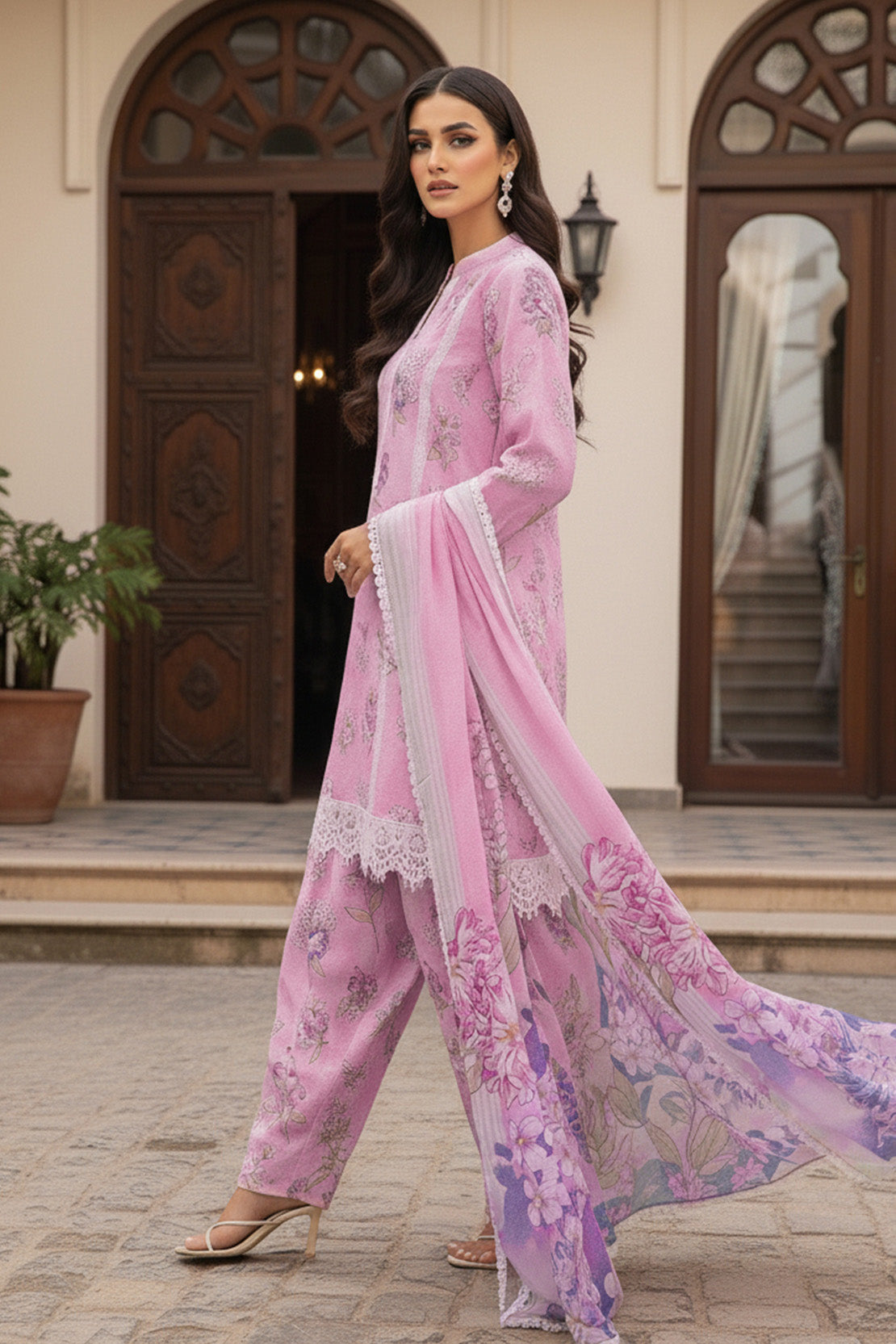 Embroidered - 3 Pc Karandi Suit