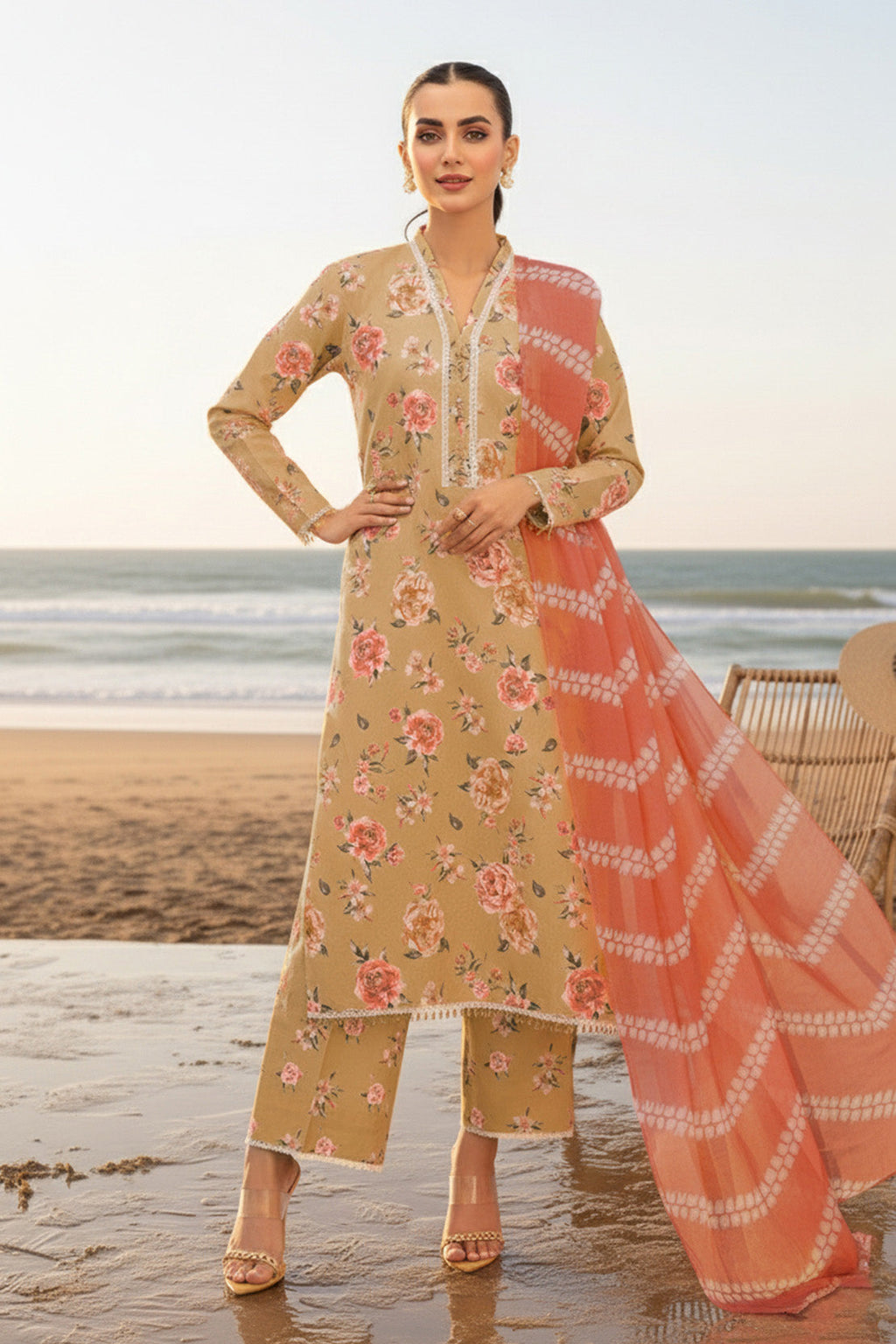 Printed - 3 Pc Karandi Suit