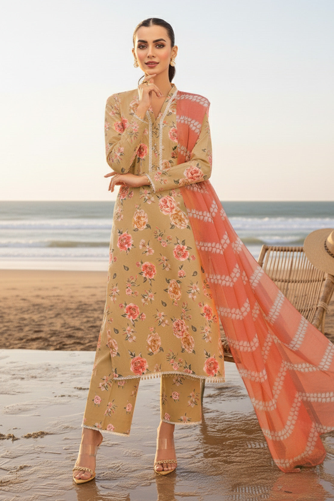 Printed - 3 Pc Karandi Suit