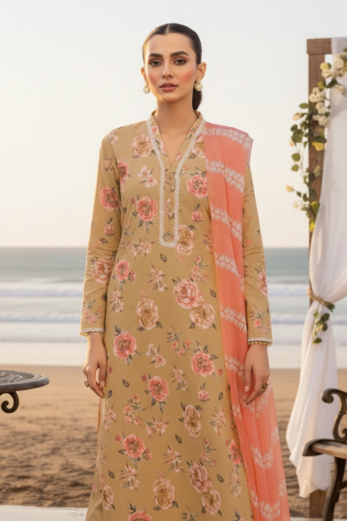 Printed - 3 Pc Karandi Suit
