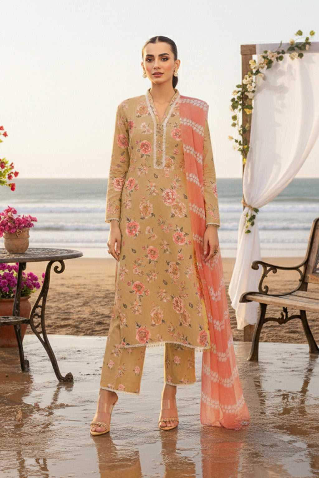 Printed - 3 Pc Karandi Suit