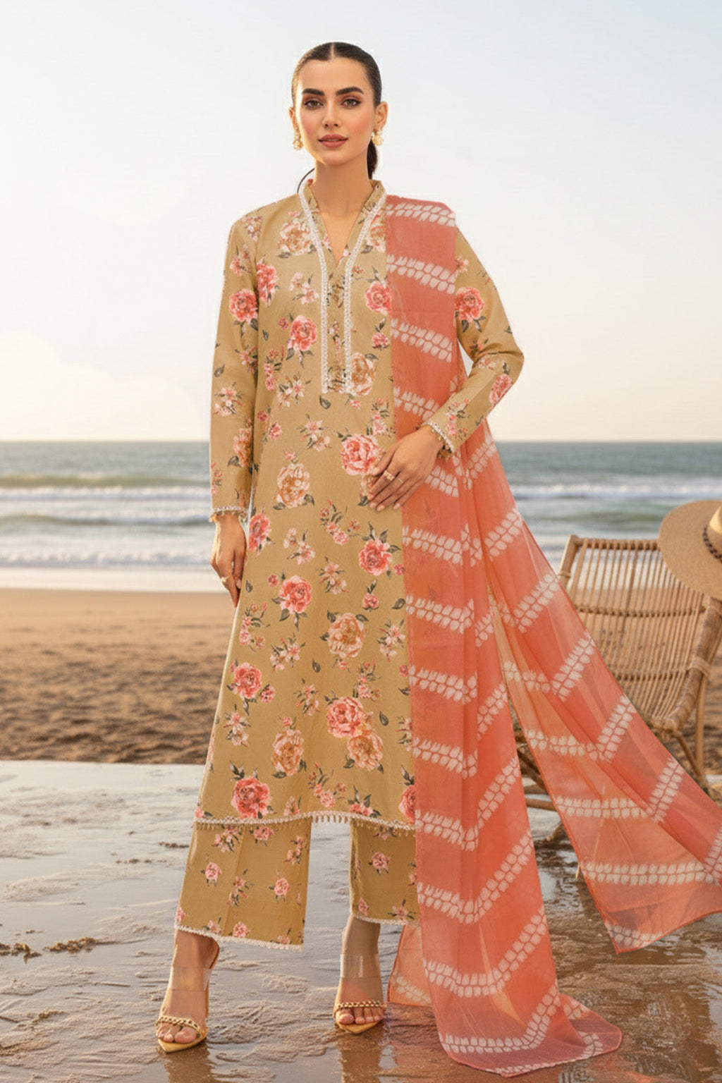 Printed - 3 Pc Karandi Suit