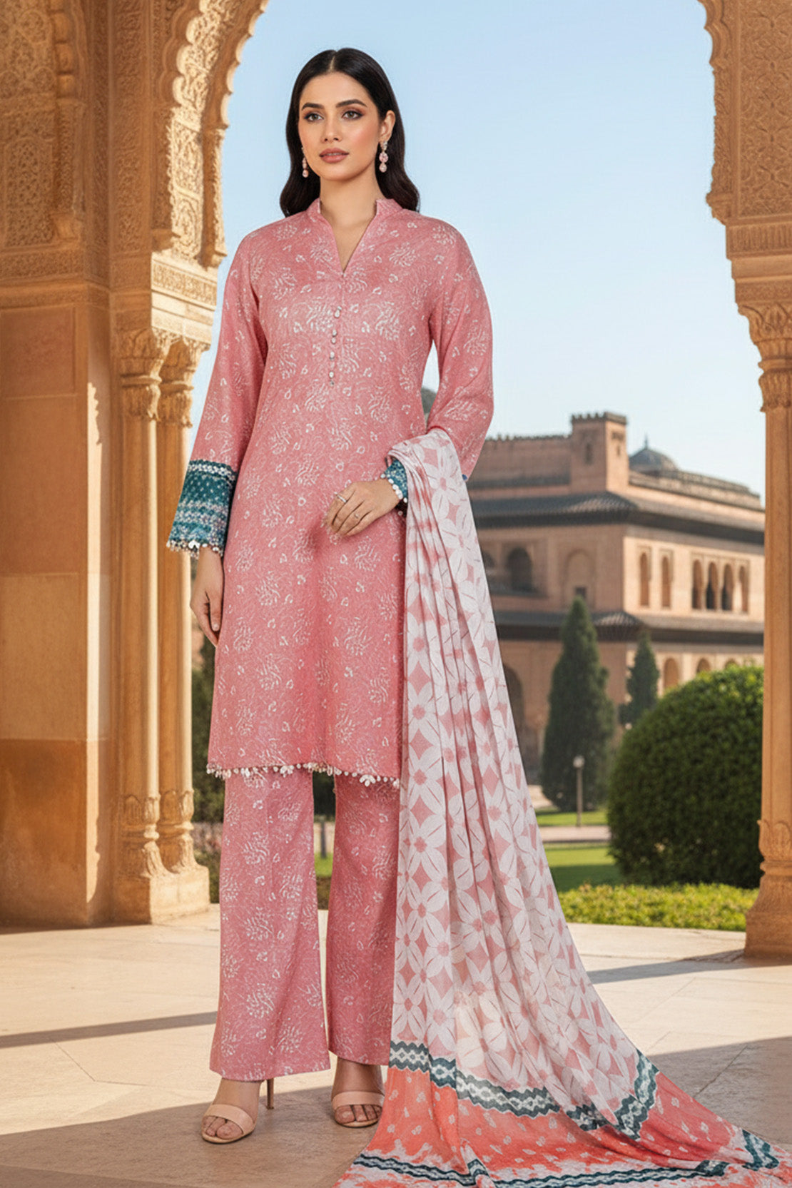 Printed - 3 Pc Karandi Suit