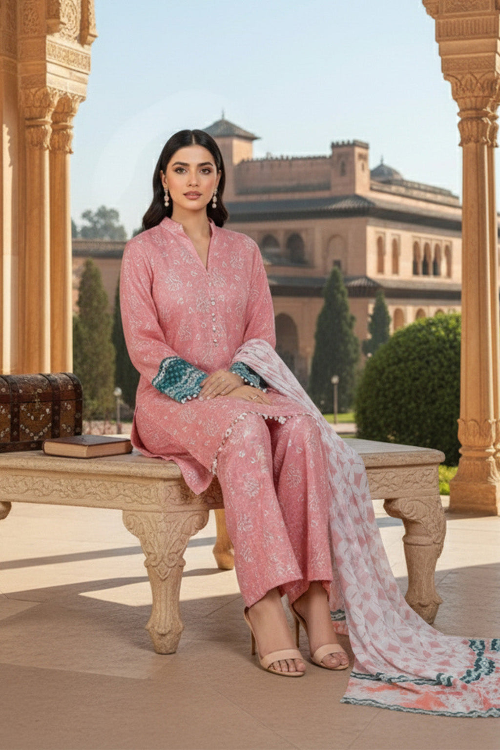 Printed - 3 Pc Karandi Suit