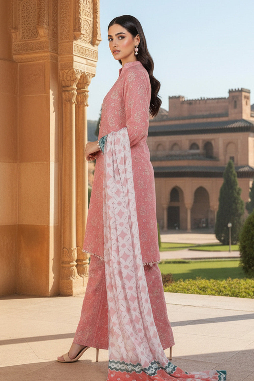 Printed - 3 Pc Karandi Suit