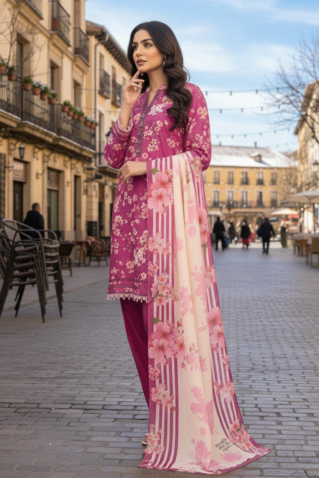 Printed - 3 Pc Karandi Suit