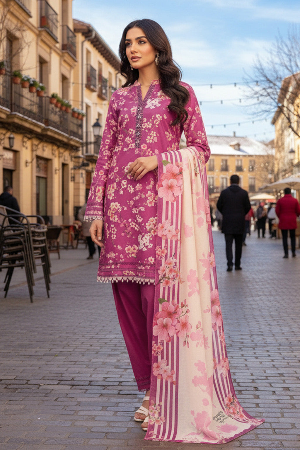 Printed - 3 Pc Karandi Suit