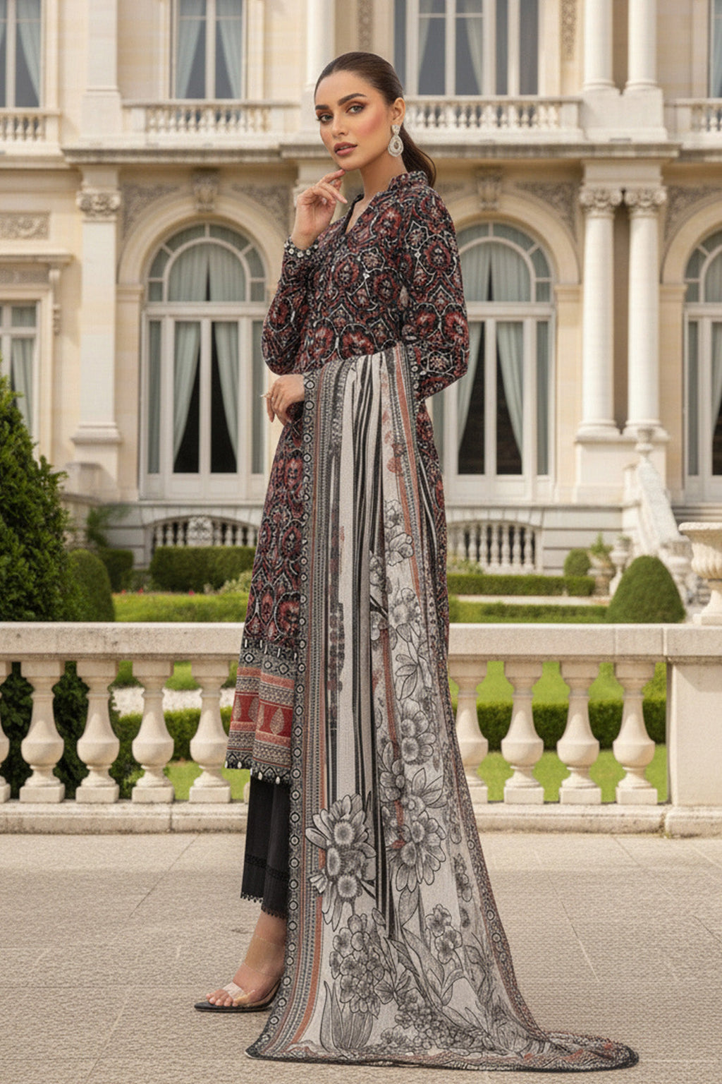Printed - 3 Pc Karandi Suit