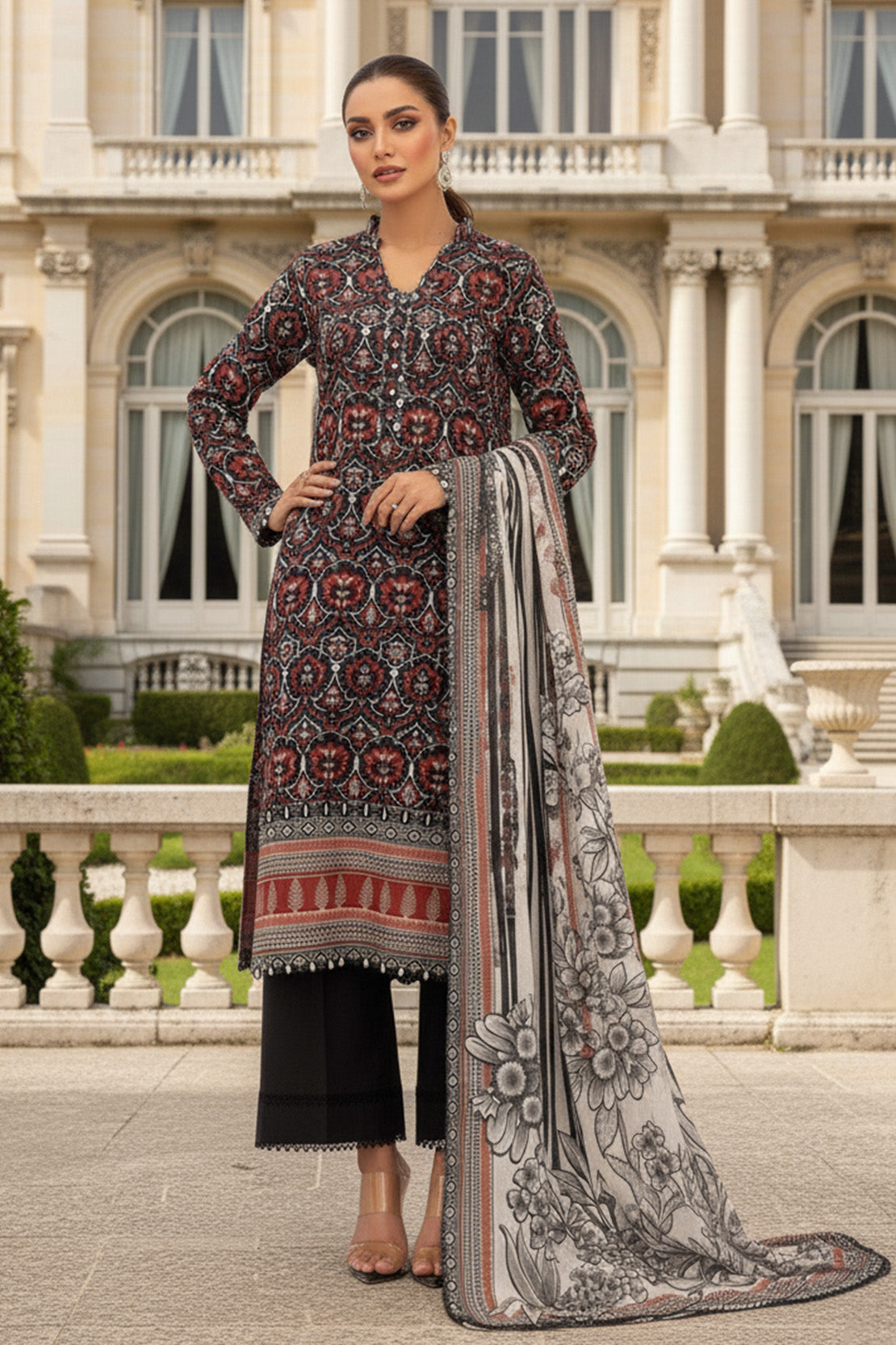 Printed - 3 Pc Karandi Suit