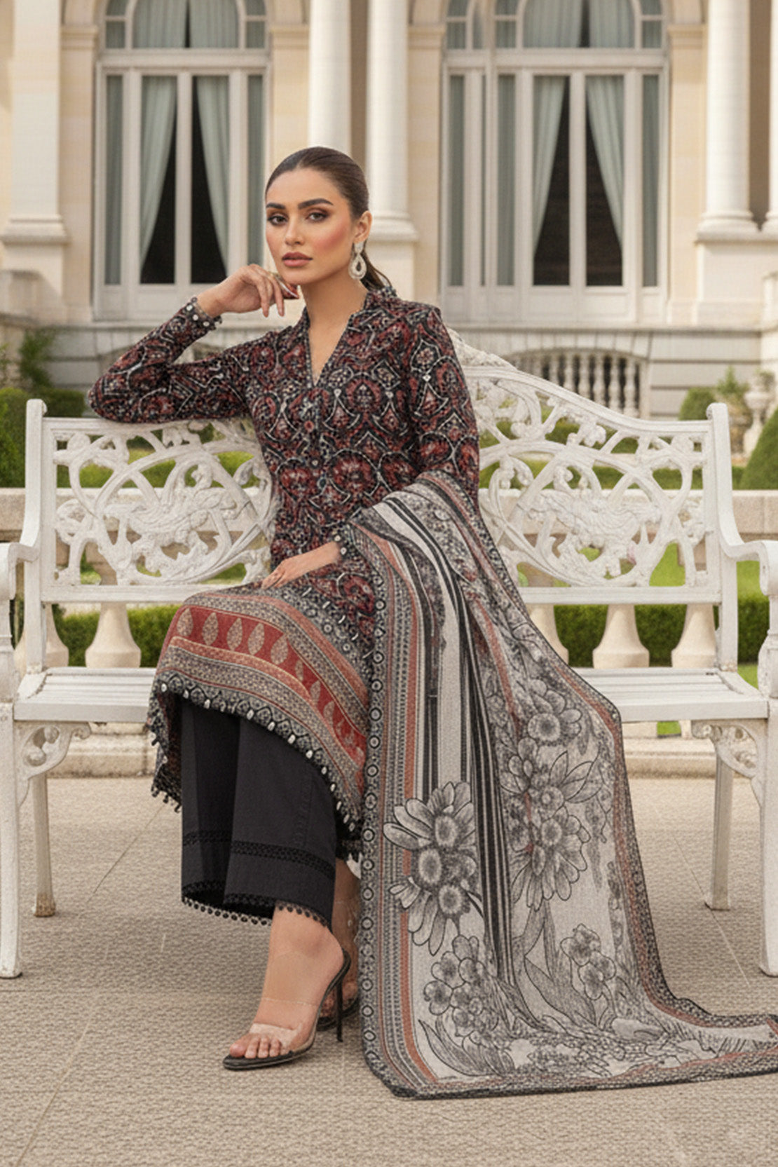 Printed - 3 Pc Karandi Suit