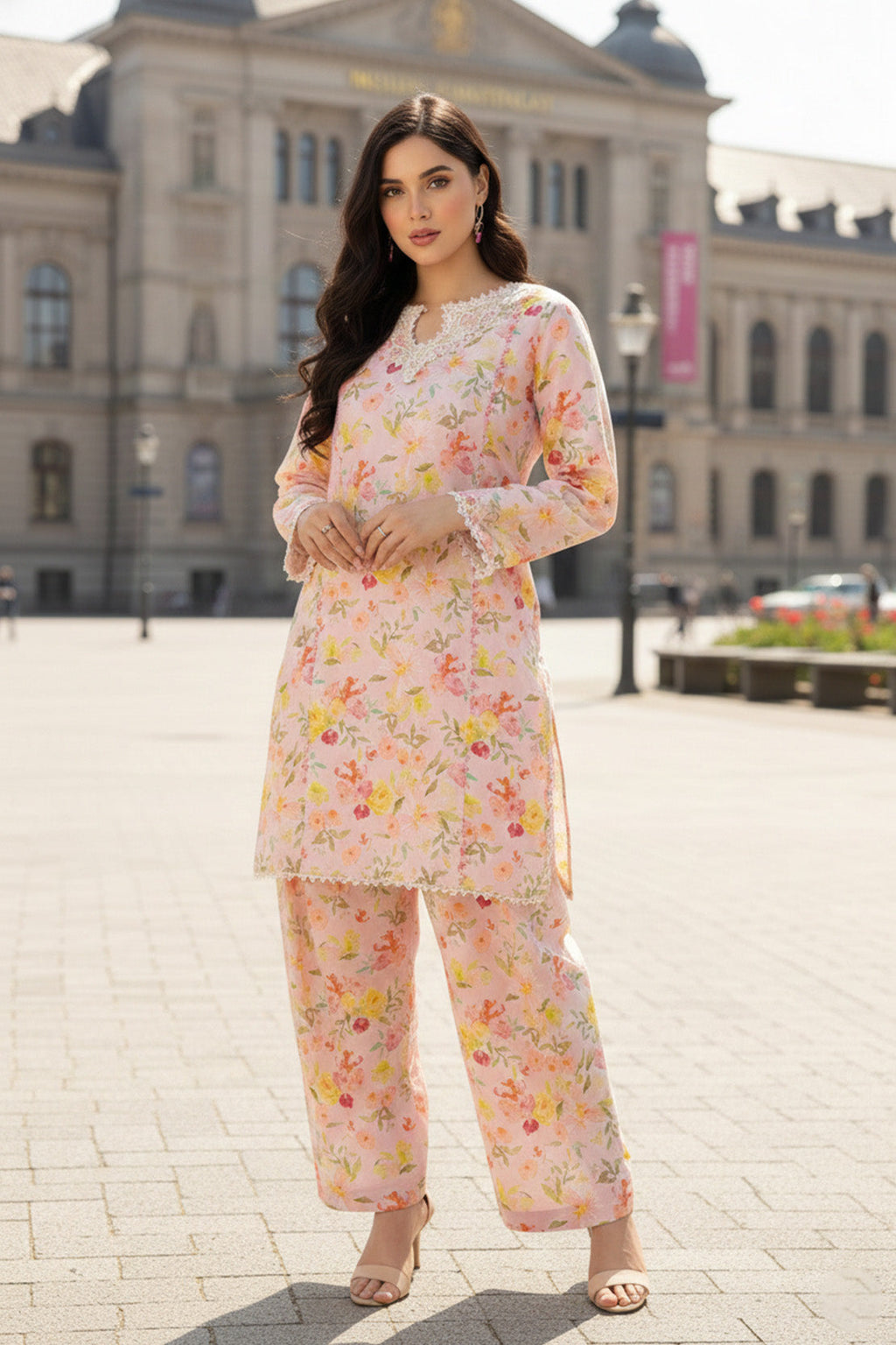 Embroidered - 2 Pc Slub Karandi Suit