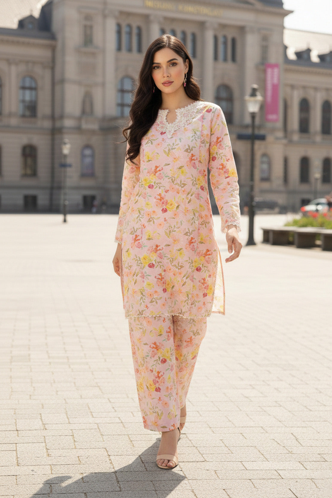 Embroidered - 2 Pc Slub Karandi Suit