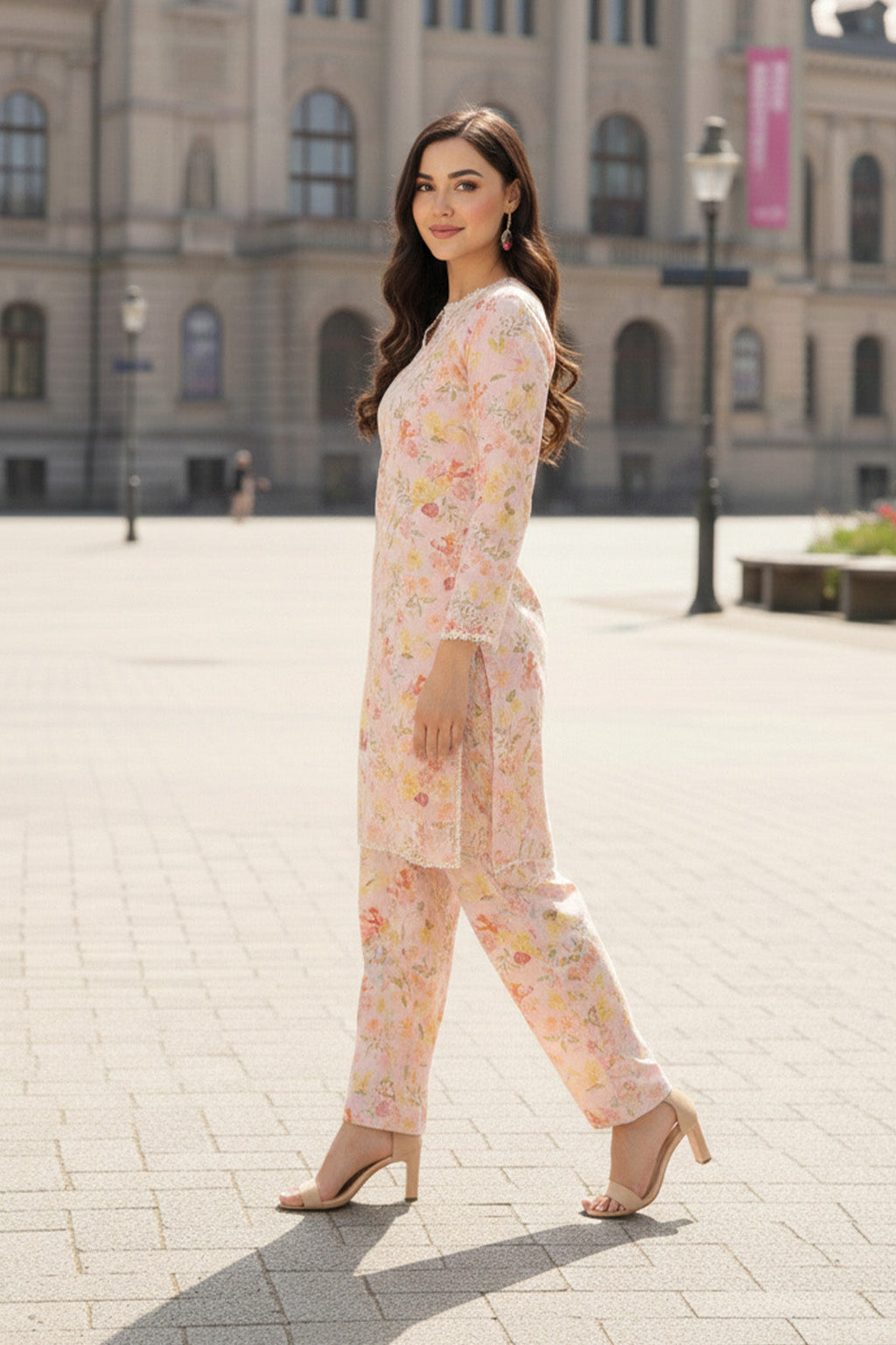 Embroidered - 2 Pc Slub Karandi Suit
