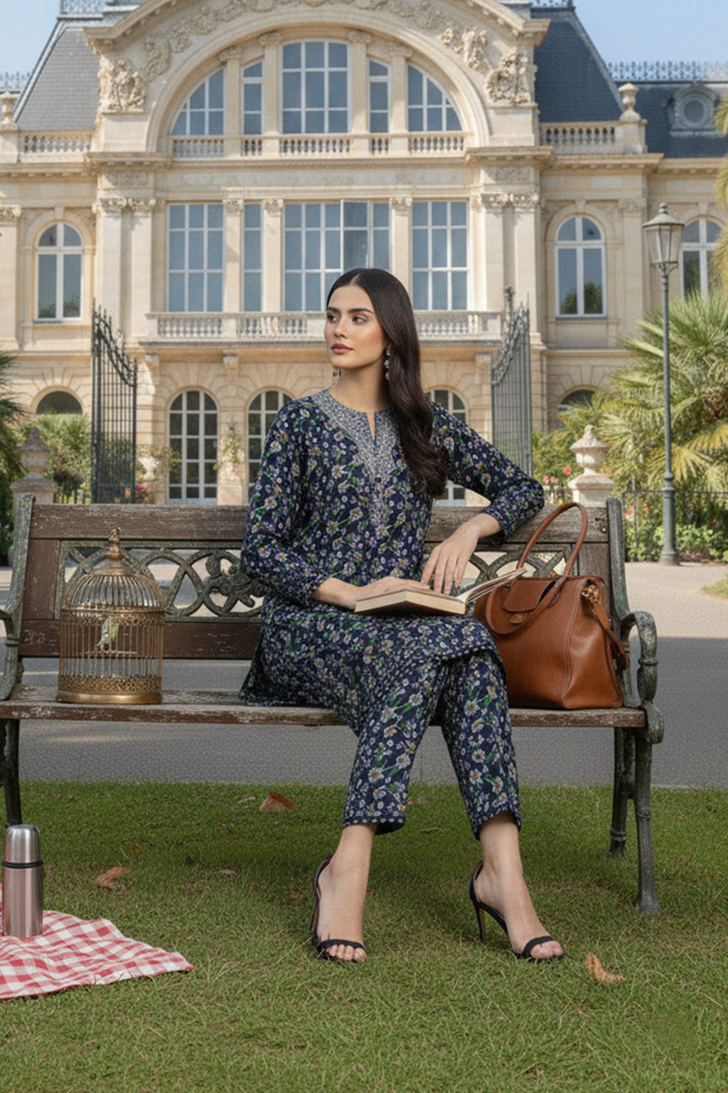 Embroidered - 2 Pc Slub Karandi Suit