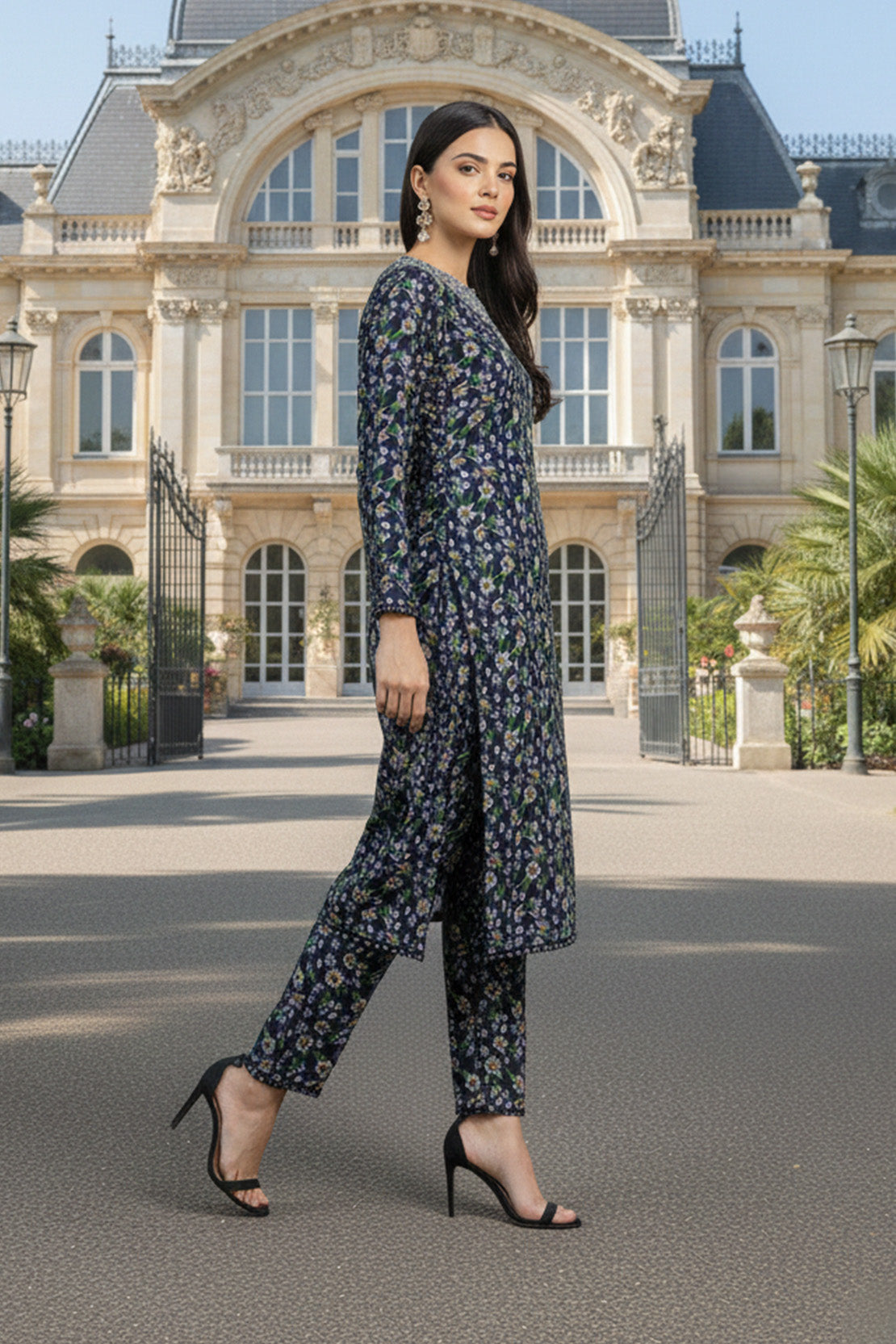 Embroidered - 2 Pc Slub Karandi Suit