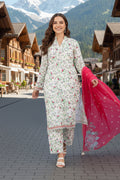 Printed - 3 Pc Slub Karandi Suit