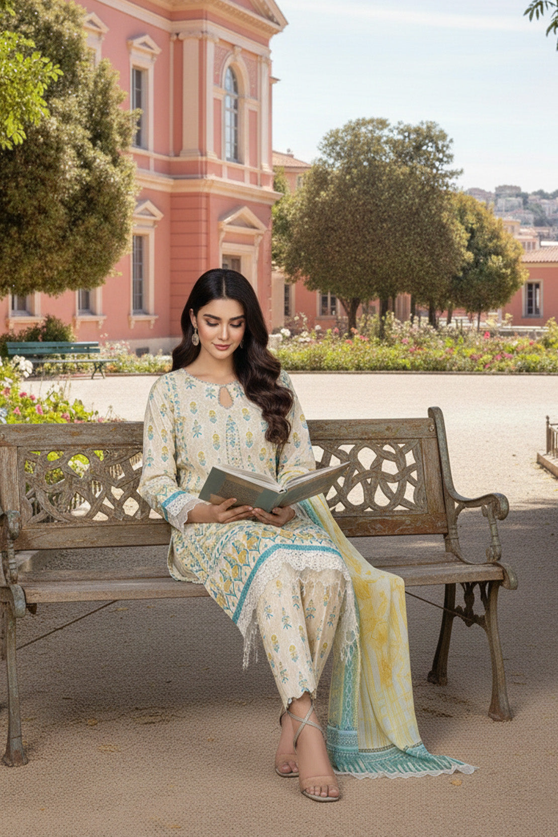 Printed - 3 Pc Slub Karandi Suit