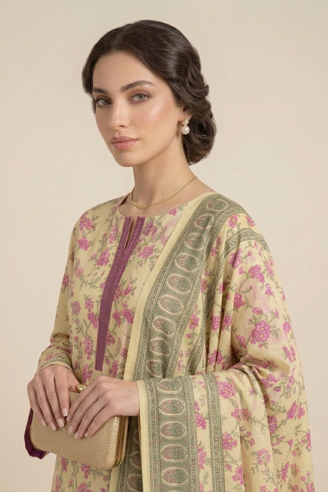 Embroidered - 2 Pc Lawn Suit (Shirt & Dupatta)