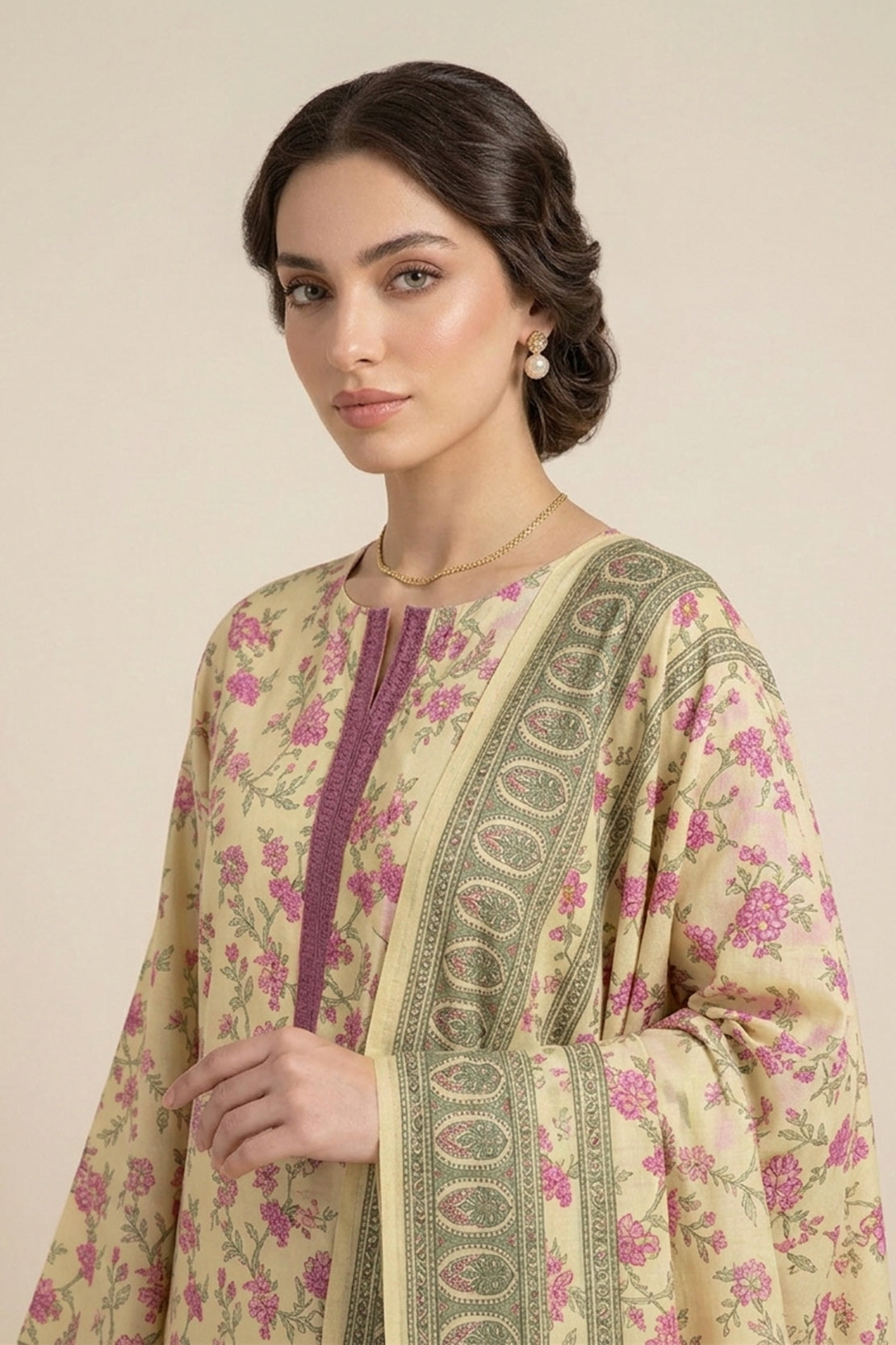 Embroidered - 2 Pc Lawn Suit (Shirt & Dupatta)